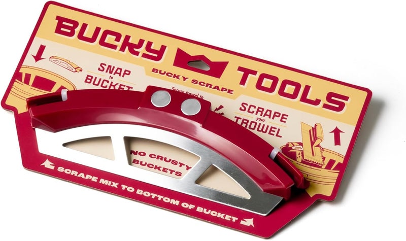 Bucky Tools Bucky Scrape – Universal 5-Gallon Bucket Trowel Scraper for Tile Work, Stainless Steel Edge Preserves Wet Mix And Reduces Waste, Magnetic Holder Secures Tools - Image 1